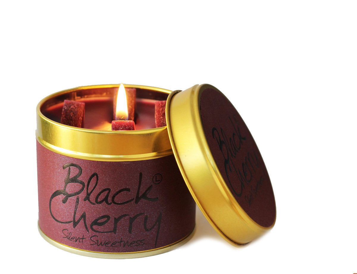 Lily Flame - Black Cherry  Candle In A Tin - Sweet Cherry Scented