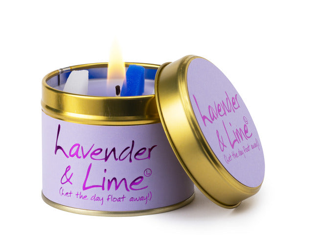 Lily Flame  - Lavender & Lime Candle In A Tin - Relaxing Citrus Scented
